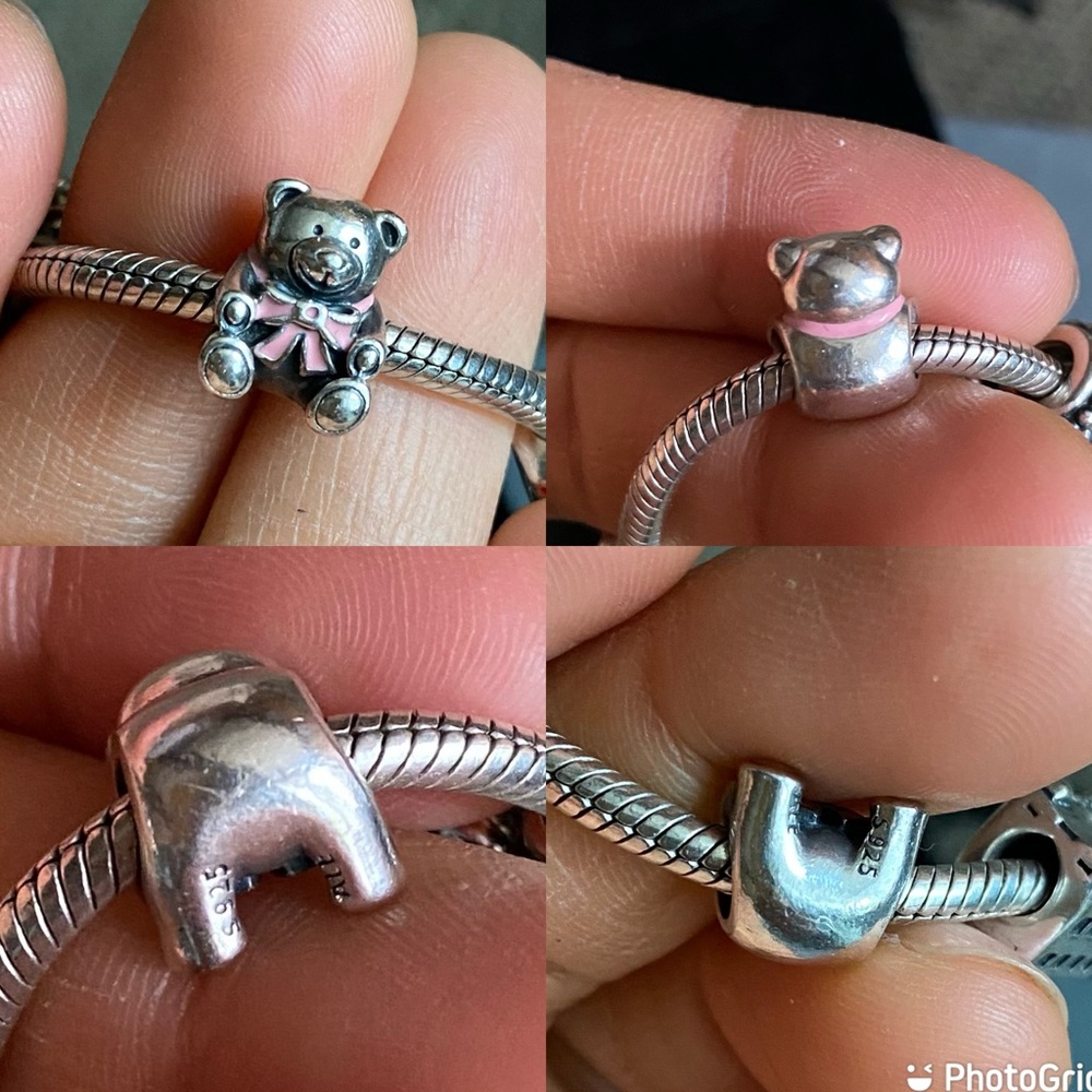 Authentic Pandora Snake Bracelet With 4 Pandora C… - image 7
